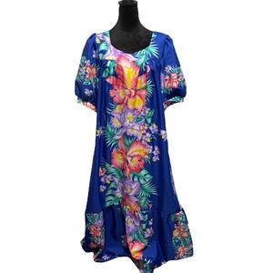 Royal Creations Hawaii Maxi‎ Dress Floral MuuMuu Luau Cruise Party Dress